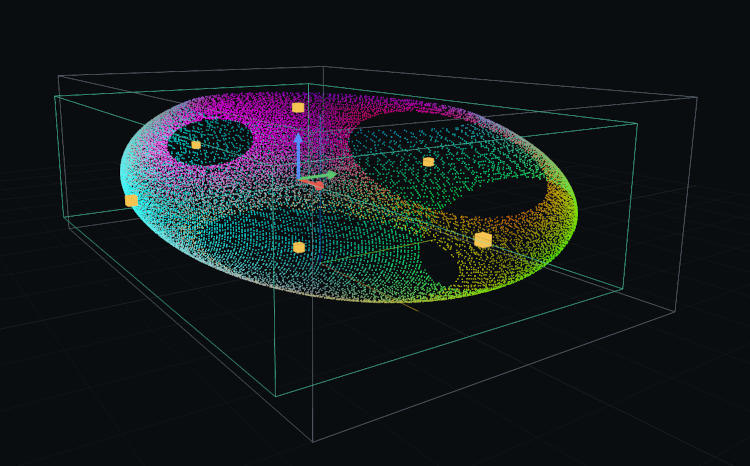 Point cloud isolated with a crop box in WolkeViz